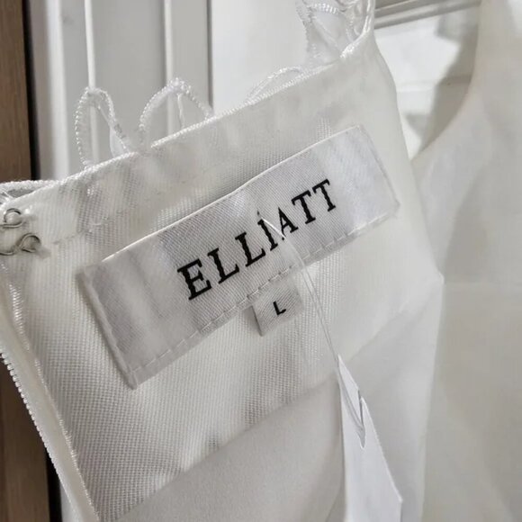 Elliat Elder Floral Decal Applique Mini Dress In White - Picture 6 of 8